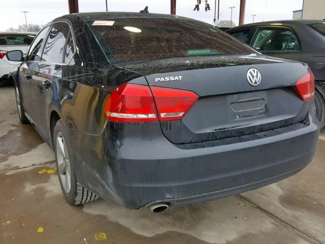 1VWBP7A34DC096075 - 2013 VOLKSWAGEN PASSAT SE BLACK photo 3