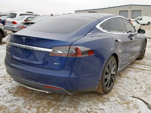 5YJSA1E20GF124352 - 2016 TESLA MODEL S Կապույտ լուսանկար 4