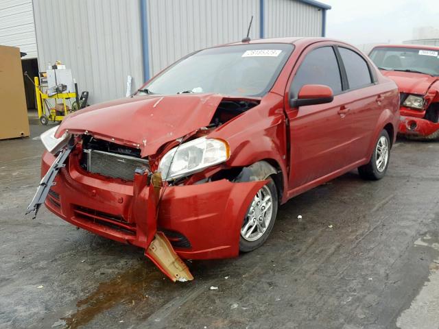 KL1TD56E79B392260 - 2009 CHEVROLET AVEO LS RED photo 2