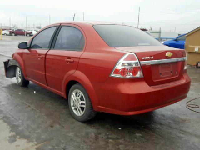 KL1TD56E79B392260 - 2009 CHEVROLET AVEO LS RED photo 3