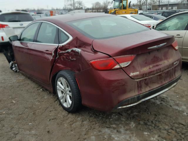 1C3CCCAB9FN624790 - 2015 CHRYSLER 200 LIMITE MAROON photo 3