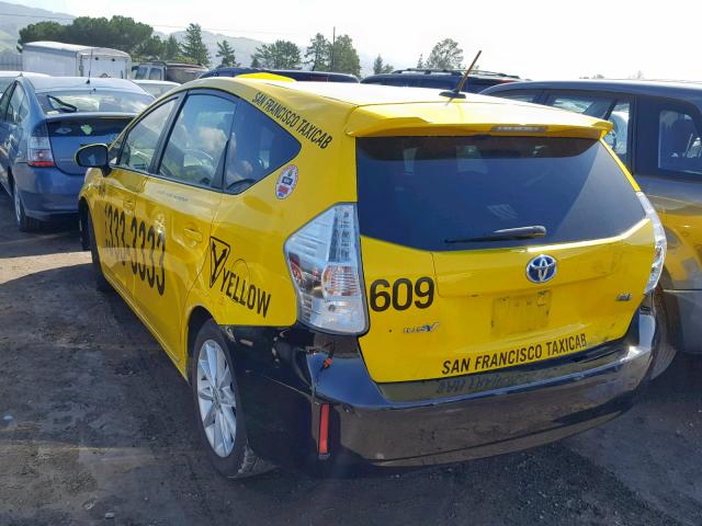 JTDZN3EU2C3162284 - 2012 TOYOTA PRIUS V YELLOW photo 3