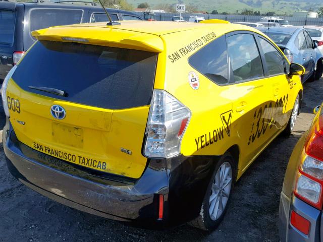 JTDZN3EU2C3162284 - 2012 TOYOTA PRIUS V YELLOW photo 4