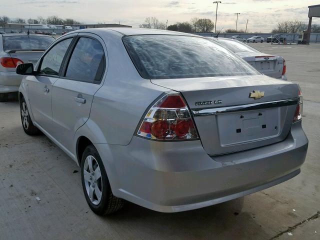 KL1TD56687B105627 - 2007 CHEVROLET AVEO BASE Күміс фото 3