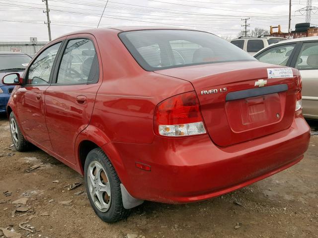 KL1TD56606B638974 - 2006 CHEVROLET AVEO BASE წითელი ფოტო 3