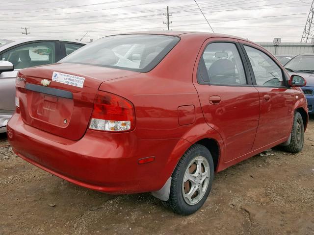 KL1TD56606B638974 - 2006 CHEVROLET AVEO BASE წითელი ფოტო 4