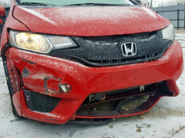 3HGGK5H51FM779289 - 2015 HONDA FIT LX RED photo 9