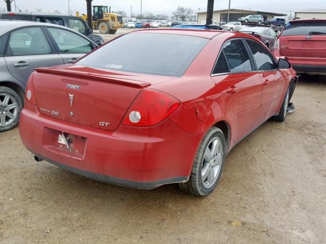 1G2ZH558764143173 - 2006 PONTIAC G6 GT RED photo 4