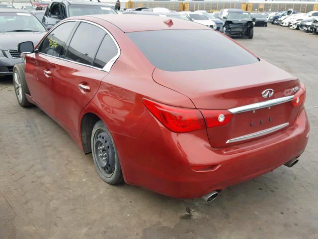 JN1BV7AP4FM352789 - 2015 INFINITI Q50 BASE RED photo 3