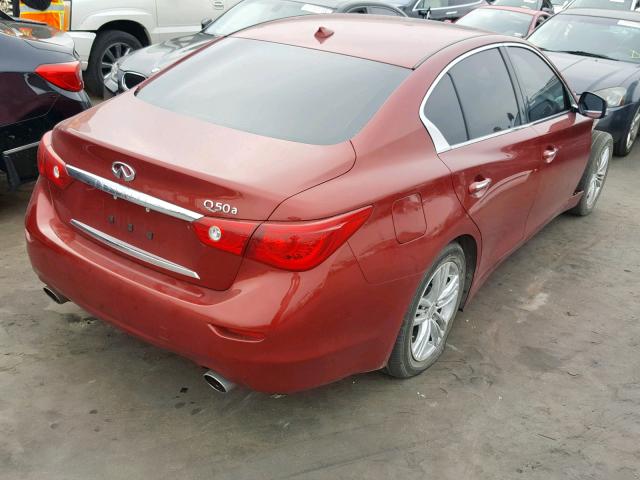 JN1BV7AP4FM352789 - 2015 INFINITI Q50 BASE RED photo 4