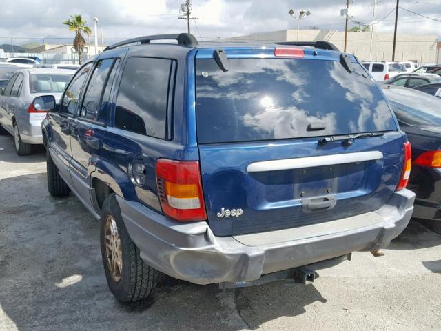 1J8GX48S72C266911 - 2002 JEEP GRAND CHER BLUE photo 3