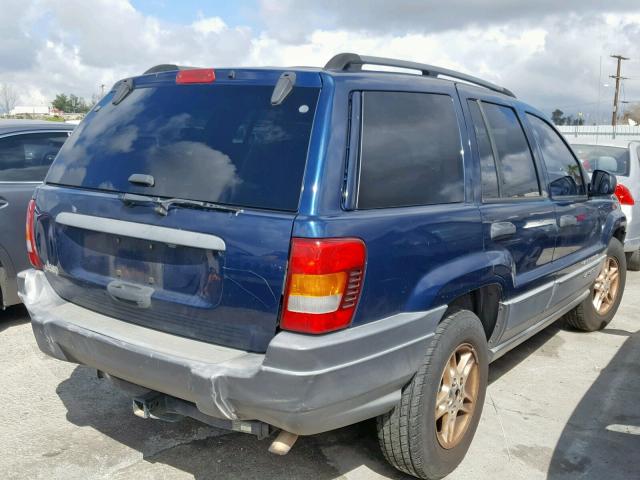 1J8GX48S72C266911 - 2002 JEEP GRAND CHER BLUE photo 4