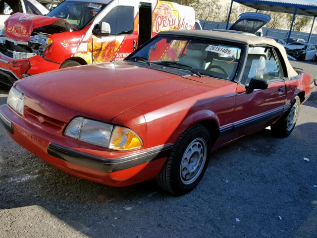 1FABP44E7JF169602 - 1988 FORD MUSTANG LX RED photo 2