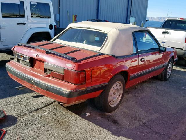 1FABP44E7JF169602 - 1988 FORD MUSTANG LX RED photo 4