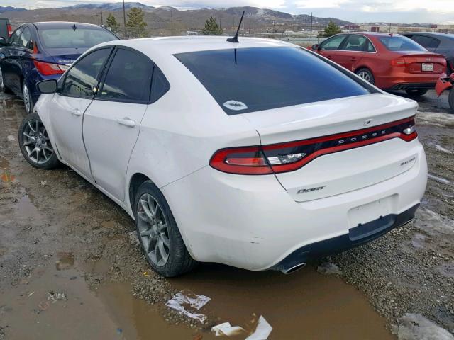 1C3CDFBB1FD118986 - 2015 DODGE DART SXT WHITE photo 3