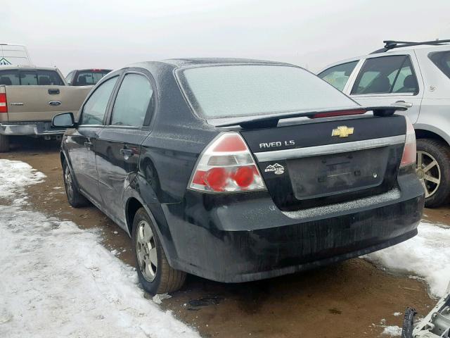 KL1TD56627B095323 - 2007 CHEVROLET AVEO BASE შავი ფოტო 3
