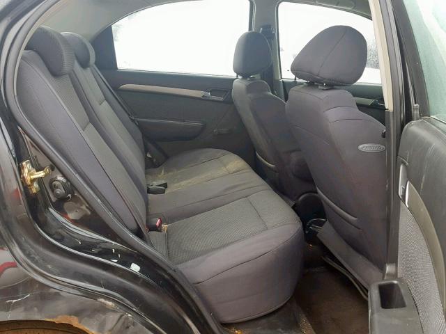 KL1TD56627B095323 - 2007 CHEVROLET AVEO BASE შავი ფოტო 6