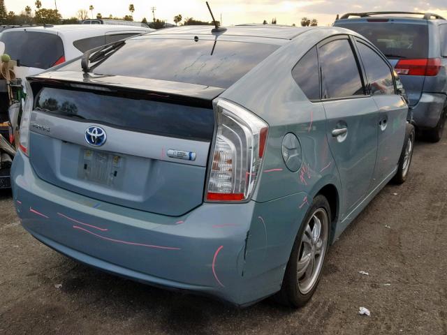 JTDKN3DP0C3019198 - 2012 TOYOTA PRIUS PLUG GREEN photo 4