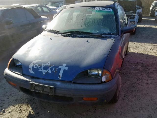 2C1MR5299S6721098 - 1995 GEO METRO BASE BLUE photo 2