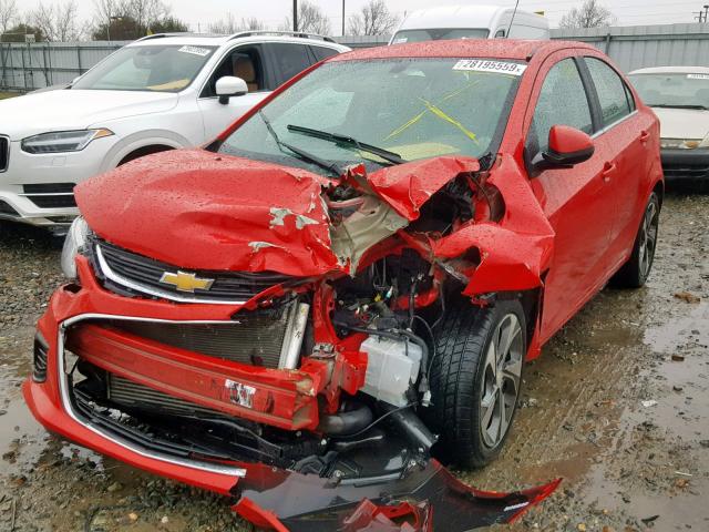 1G1JF5SB8H4117353 - 2017 CHEVROLET SONIC PREM RED photo 2