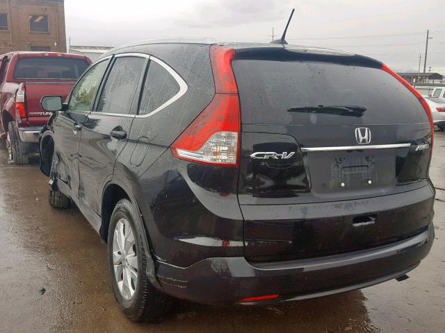 JHLRM4H79CC011038 - 2012 HONDA CR-V EXL BLACK photo 3