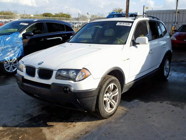 WBXPA93405WD05345 - 2005 BMW X3 3.0I WHITE photo 2