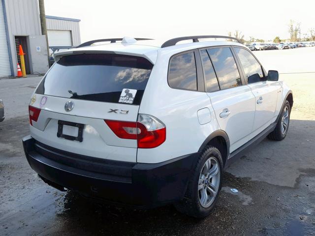 WBXPA93405WD05345 - 2005 BMW X3 3.0I WHITE photo 4