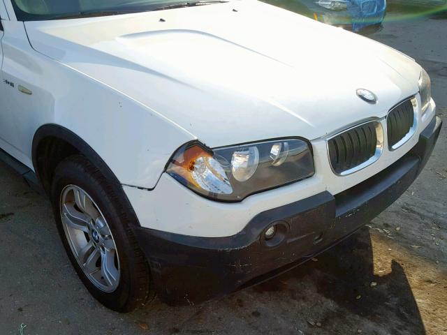 WBXPA93405WD05345 - 2005 BMW X3 3.0I WHITE photo 9