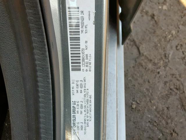 1C3CCBBB0CN105759 - 2012 CHRYSLER 200 TOURIN GRAY photo 10