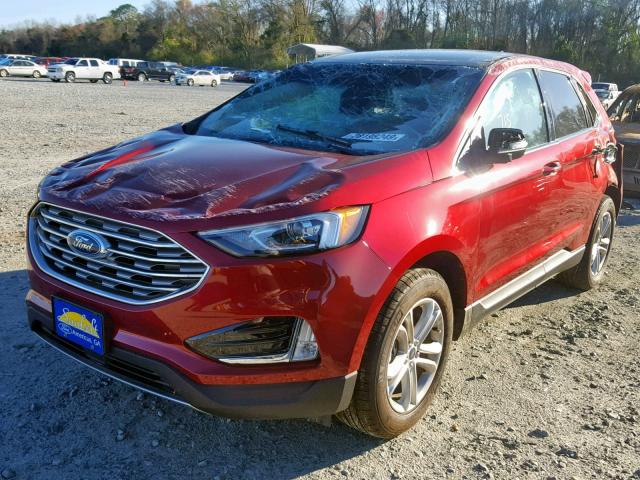 2FMPK3J97KBB26411 - 2019 FORD EDGE SEL RED photo 2