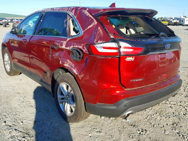 2FMPK3J97KBB26411 - 2019 FORD EDGE SEL RED photo 3