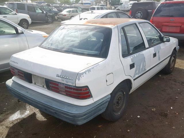 1P3XP28D7NN168144 - 1992 PLYMOUTH SUNDANCE A WHITE photo 4