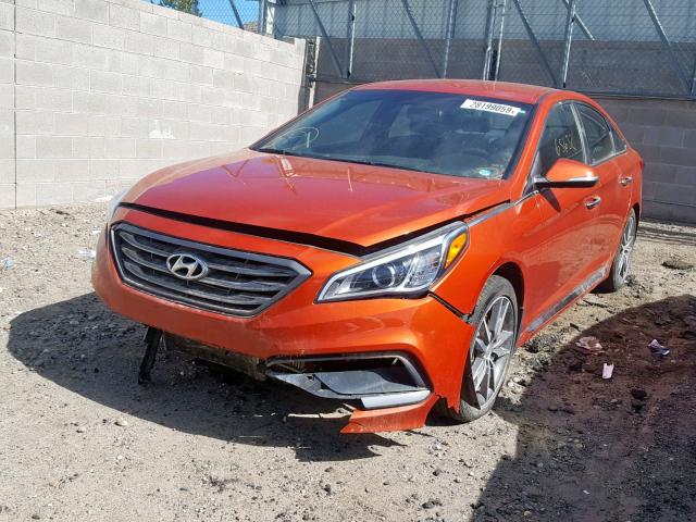 5NPE34AB9FH156716 - 2015 HYUNDAI SONATA SPO ORANGE photo 2