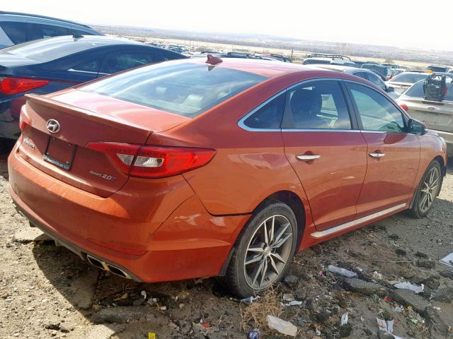 5NPE34AB9FH156716 - 2015 HYUNDAI SONATA SPO ORANGE photo 4