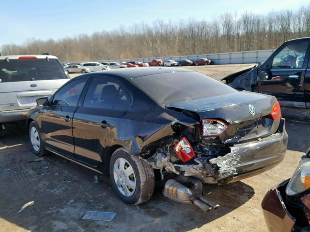 3VW2K7AJ7EM312711 - 2014 VOLKSWAGEN JETTA BASE BLACK photo 3