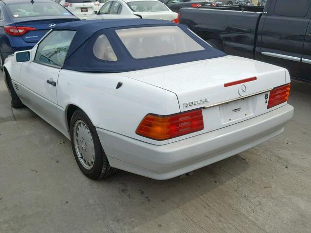 WDBFA66E4MF018886 - 1991 MERCEDES-BENZ 500 SL WHITE photo 3