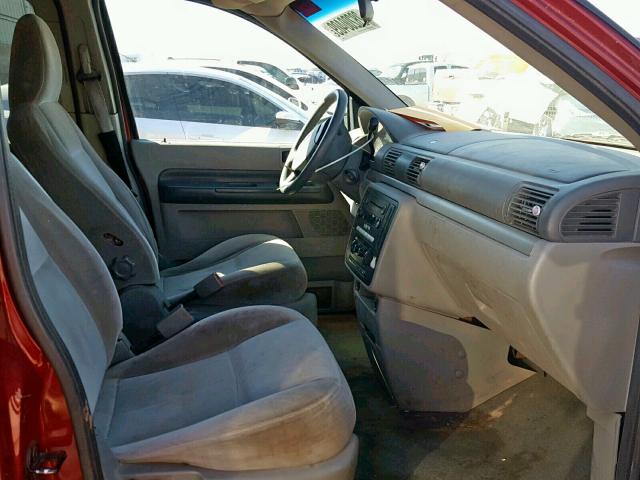 2FMZA57615BA59667 - 2005 FORD FREESTAR S RED photo 5