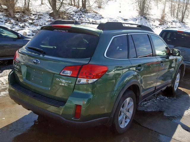 4S4BRDLC0E2326688 - 2014 SUBARU OUTBACK 3. GREEN photo 4