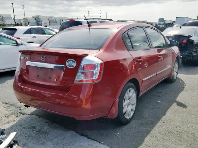 3N1AB6AP1BL609166 - 2011 NISSAN SENTRA 2.0 RED photo 4