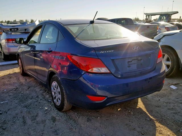 KMHCT4AE7HU170264 - 2017 HYUNDAI ACCENT SE BLUE photo 3