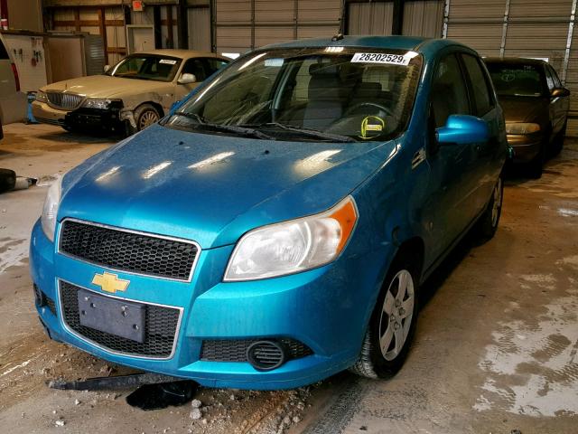 KL1TD66E09B403671 - 2009 CHEVROLET AVEO LS BLUE photo 2