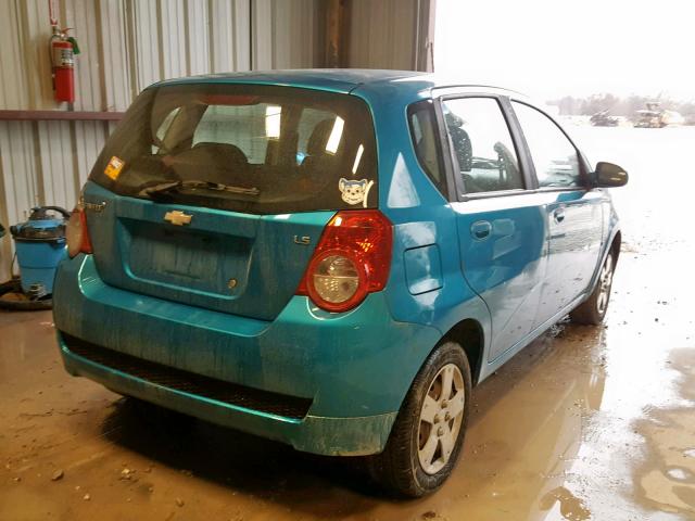 KL1TD66E09B403671 - 2009 CHEVROLET AVEO LS BLUE photo 4