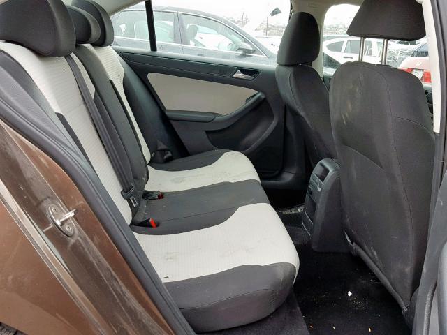 3VW1K7AJ9FM242657 - 2015 VOLKSWAGEN JETTA BASE BROWN photo 6