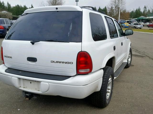 1D4HS48N63F563904 - 2003 DODGE DURANGO SL WHITE photo 4