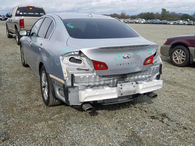 JNKCV61E59M014427 - 2009 INFINITI G37 BASE SILVER photo 3