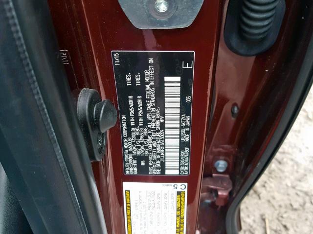 JTJJM7FX1G5130059 - 2016 LEXUS GX PREMIUM BURGUNDY photo 10