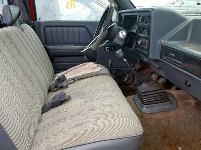 1B7FL16G1MS229048 - 1991 DODGE DAKOTA RED photo 5