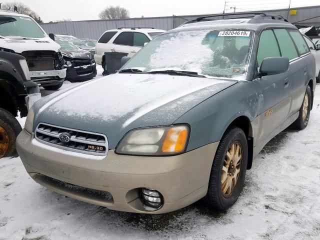 4S3BH806017639797 - 2001 SUBARU LEGACY OUT GREEN photo 2