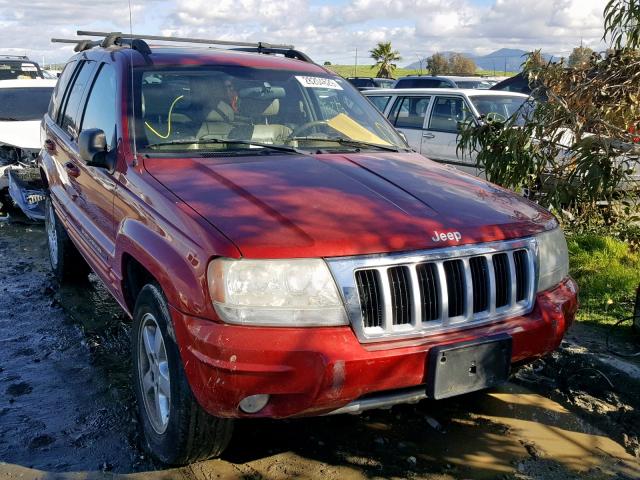 1J4GX58J44C351058 - 2004 JEEP GRAND CHER RED photo 1