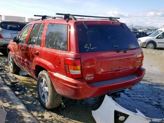 1J4GX58J44C351058 - 2004 JEEP GRAND CHER RED photo 3